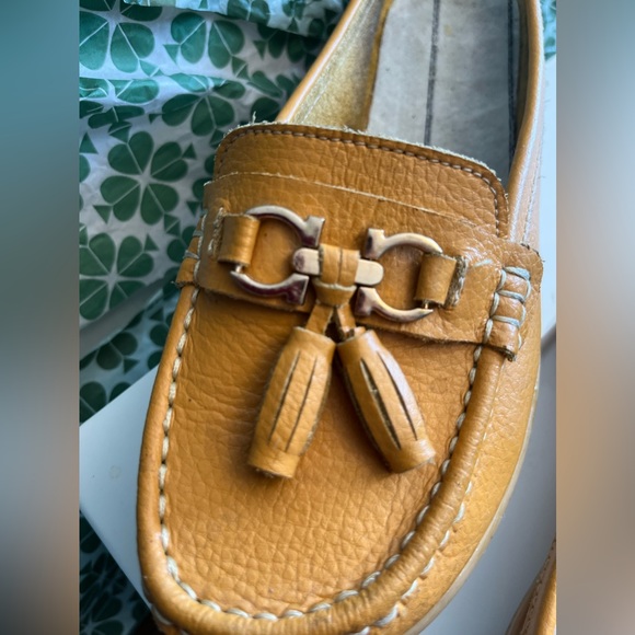 Salvatore Ferragamo Yellow Leather Slip on Shoes!! - Picture 8 of 9